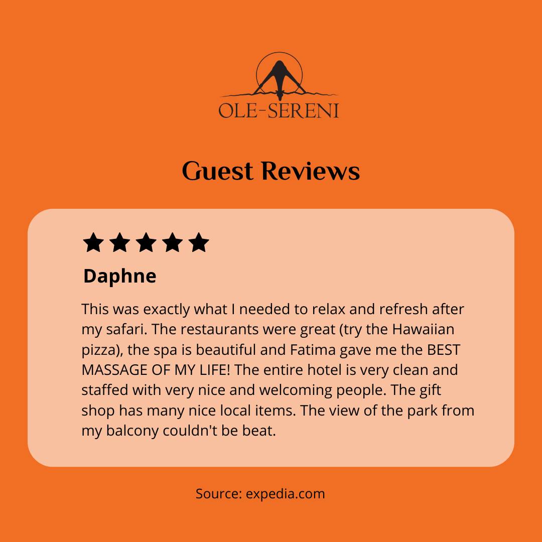 At Ole-Sereni, every stay is a story. Whether it’s the perfect meal, a world-class massage, or simply the view from your balcony, it's an exceptional experience!
To book a stay, call +254 731 436000.
#OleSereni #GuestReview #BestHotelInNairobi